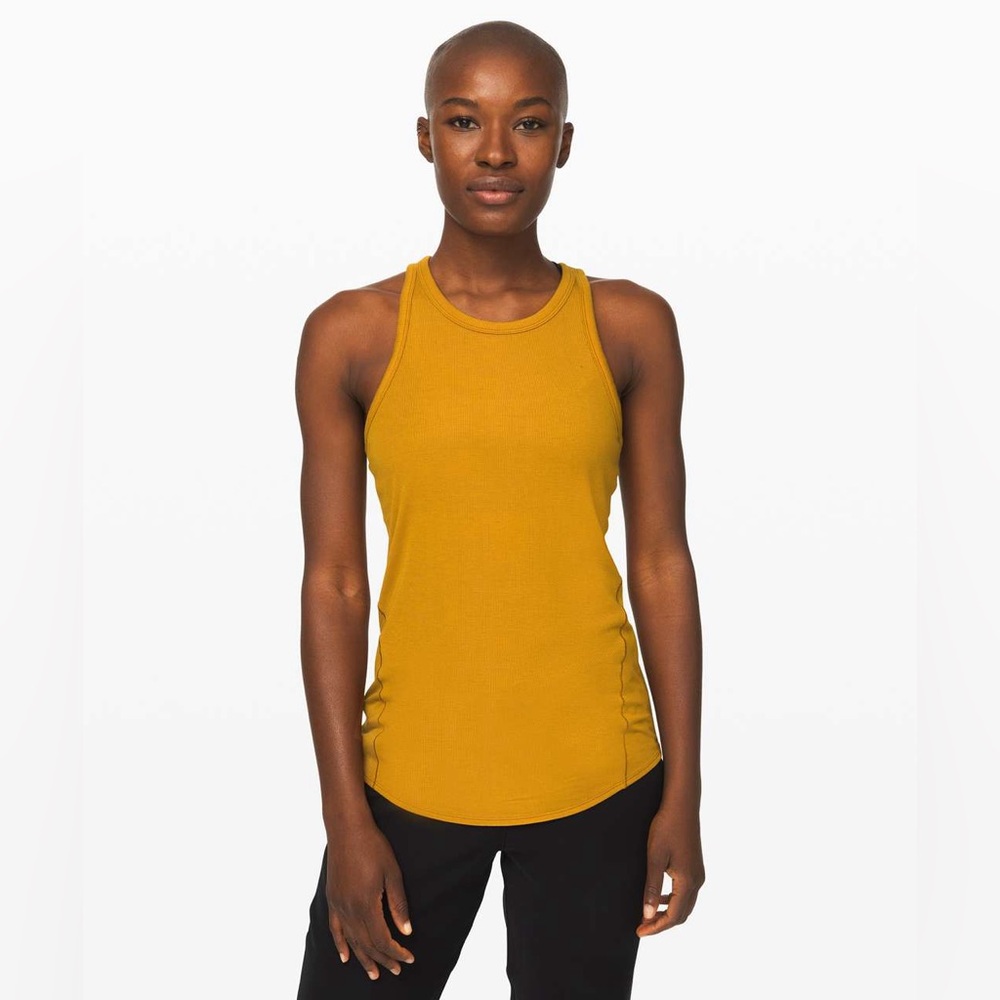 LULULEMON Full Day Ahead Tank- Fools Gold (size 4)